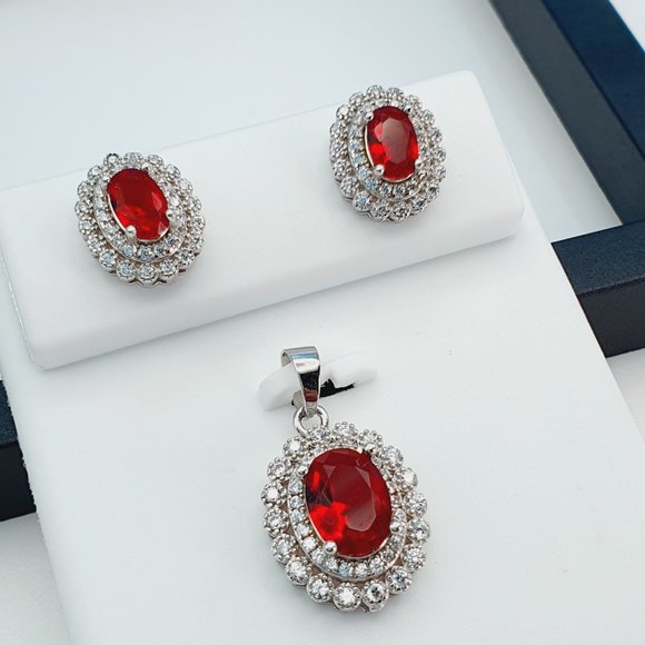 "925 Sterling Silver Cubic Zircon Jewelry Set, UU1P7A7045 - Picture 3 of 10